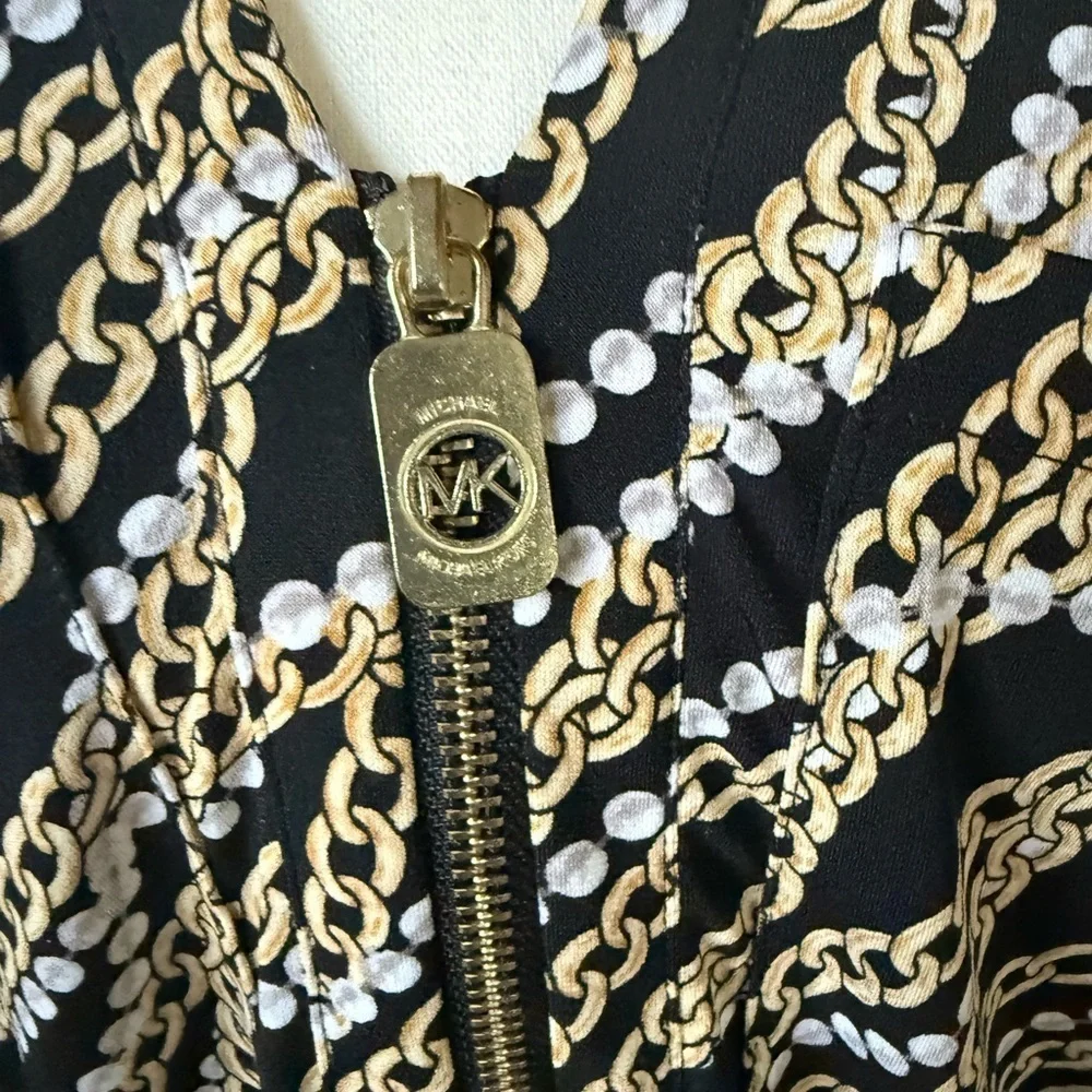 MICHAEL KORS ladies, chain-link style, long sleeve blouse size small